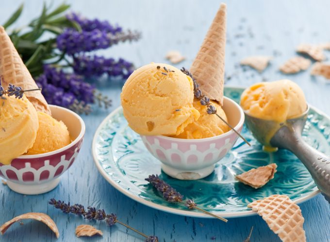 Wallpaper ice cream, lavender, delicious, 4k, Food 3500313955